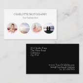 Moderne foto's van zwart-wit en wit 4 visitekaartje (Voorkant / Achterkant)