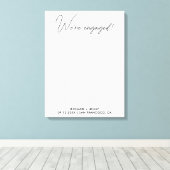 Moderne foto's We're Engaged Verloving Canvas Afdruk (Insitu (Houten vloer))