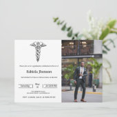 Moderne fotoschool afstuderen geneeskunde aankondiging (Staand voorkant)