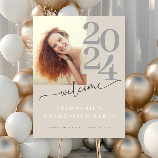 Moderne fotoscript afstudeerfeest welkom perfect poster