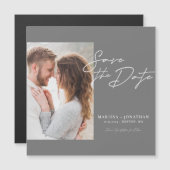 Moderne fotoscript Bewaar de datum Magnetische Kaa (Voorkant / Achterkant)