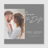 Moderne fotoscript Bewaar de datum Magnetische Kaa (Voorkant)