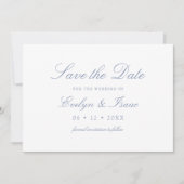 Moderne fotoscript kalligrafie bruiloft save the date (Voorkant)