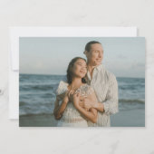 Moderne fotoscript kalligrafie bruiloft save the date (Achterkant)