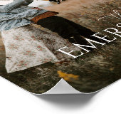 Moderne fotoscriptfamilie Keepsake Wall Art Poster (Hoek)