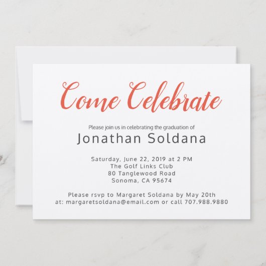 Moderne fotoscriptgraafpartij kaart (Achterkant)