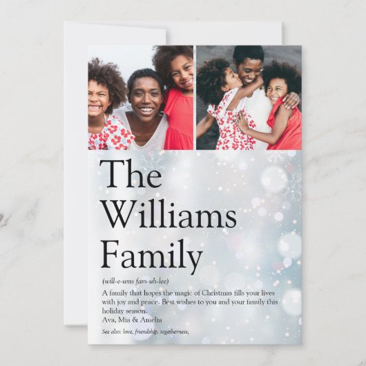 Moderne fotoserie: kerstmis feestdagenkaart (Voorkant)