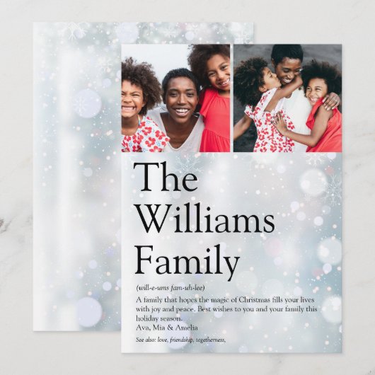 Moderne fotoserie: kerstmis feestdagenkaart (Voorkant / Achterkant)