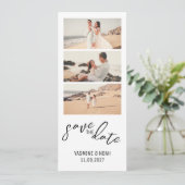 Moderne fotostrip Bewaar de datum Kaart (Staand voorkant)