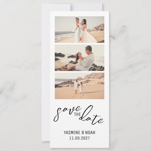 Moderne fotostrip Bewaar de datum Kaart (Voorkant)