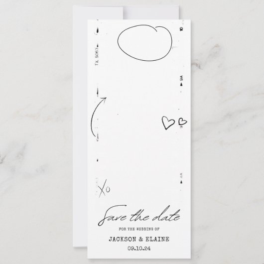 Moderne fotostrip bruiloft save the date (Voorkant)