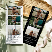 Moderne fotostrip bruiloft save the date