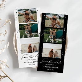 Moderne fotostrip bruiloft save the date