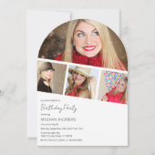 Moderne Fotostrip Collage Arched Verjaardagsfeest Kaart (Voorkant)