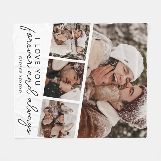 Moderne fotostrip collage fleece deken (Voorkant (Horizontaal))