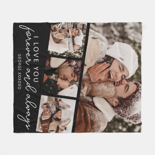 Moderne fotostrip collage fleece deken (Voorkant (Horizontaal))