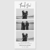 Moderne Fotostrip Magnetische bruiloft Dank u (Voorkant)