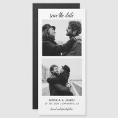 Moderne Fotostrip Magnetische bruiloft Sla de datu (Voorkant / Achterkant)