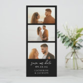 Moderne Fotostrip QR Code Huwelijk Save the Date (Staand voorkant)