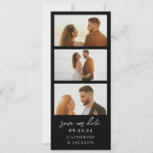 Moderne Fotostrip QR Code Huwelijk Save the Date (Voorkant)