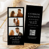 Moderne Fotostrip QR Code Huwelijk Save the Date