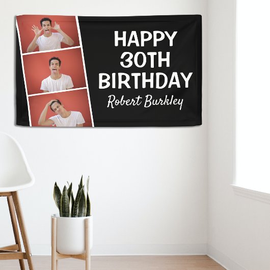 Moderne fotostrip | Verjaardagsbanner Spandoek