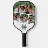 Moderne fotostrookcollage Gebogen Galentines-dag Pickleball Paddle (Voorkant)