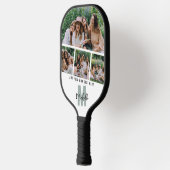 Moderne fotostrookcollage Gebogen Galentines-dag Pickleball Paddle (Links)