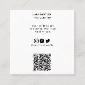Moderne fotostylist social media met QR code Vierkante Visitekaartje (Achterkant)