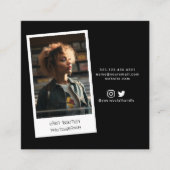 Moderne fotostylist social media met QR code Vierkante Visitekaartje (Voorkant)