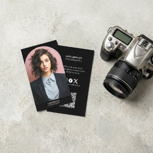 Moderne fotostylist social media QR-code Visitekaartje