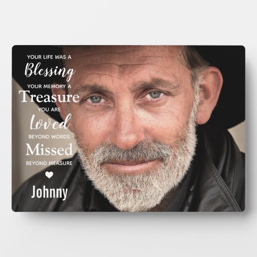 Moderne fotosympathie Citaat Memorial Keepomwille Fotoplaat (voorkant)