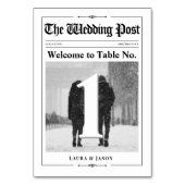 Moderne Fototafel Nummer Kaart Trouwkrant (Achterkant)