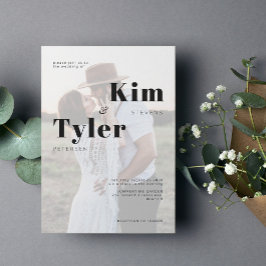 Moderne fototografie troupografische bruiloft kaart