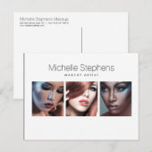 Moderne Fototrio voor Makeup-artiesten, pieklijste Briefkaart (Voorkant / Achterkant)