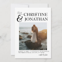 Moderne Fototrouhuwelijksuitnodiging