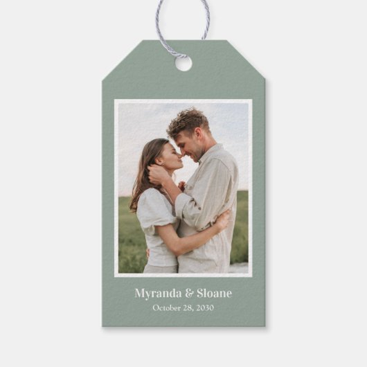 Moderne Fototrouw Cadeaulabel (Voorkant)