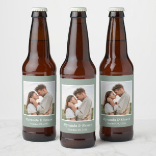 Moderne Fototrouwfoto Bier Etiket
