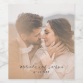 Moderne Fototrouwfoto Wijn Etiket (Enkel label)