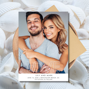 Moderne Fototrouwkaart Bewaar de Datum Save The Date