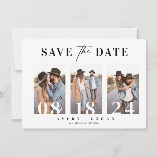 Moderne Fototrouwkaart  Save The Date (Voorkant)