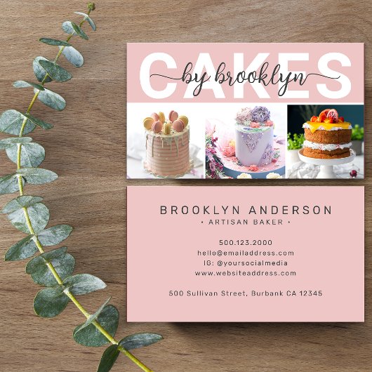 Moderne fototypografie Baker Cake Shop Visitekaartje