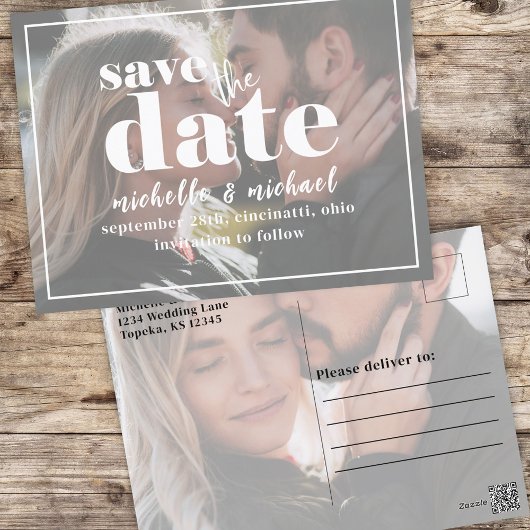 Moderne fototypografie Bold Simple Minimalist Briefkaart