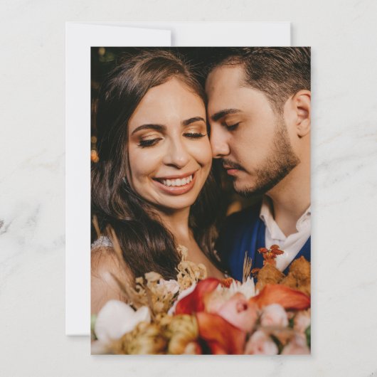 Moderne fototypografie bruiloft kaart (Achterkant)