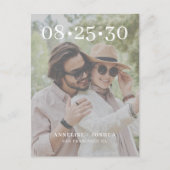 Moderne fototypografie bruiloft met behoud van dat aankondigingskaart (Voorkant)