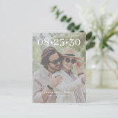 Moderne fototypografie bruiloft met behoud van dat aankondigingskaart (Staand voorkant)