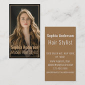 Moderne fototypografie haarstyliste Visitekaartje (Voorkant / Achterkant)