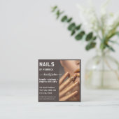 Moderne fototypografie nagelkunstenaar QR-code Vierkante Visitekaartje (Staand voorkant)