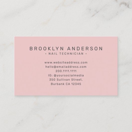 Moderne Fototypografie QR Code Nail Artist Visitekaartje (Achterkant)