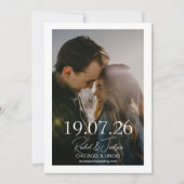 Moderne Fototypography Overlay Bruiloft Save The Date (Voorkant)